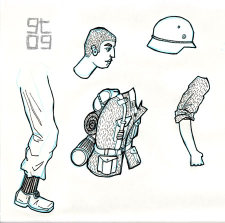 Model Sheet of Soldier, Giles Timms 2009