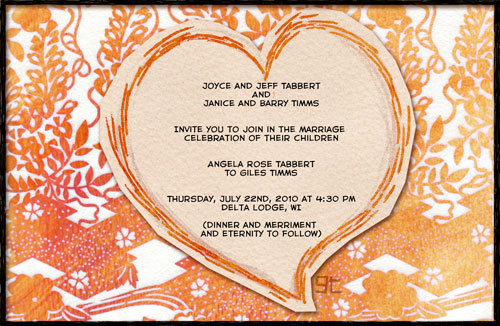 Comic Book Wedding Invitation for Angie and Giles, Giles Timms (c)2010