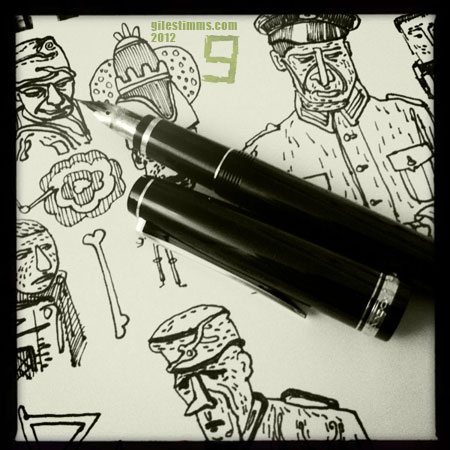 WWII Soldiers drawn with Namiki Falcon, Giles Timms 2012