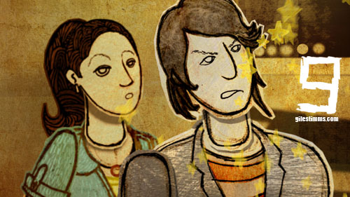 Still image from my Animated Fight Sequence for the film 'Sunset Stories,' depicting Monique Curnen and Sung Kang 2012