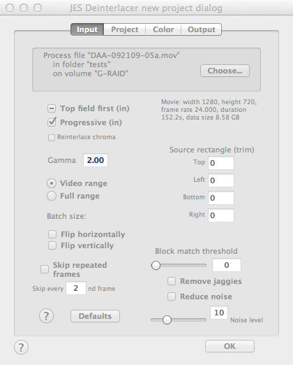 Input Settings