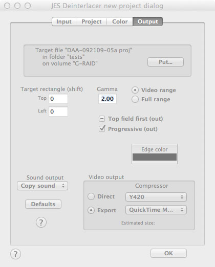 Output Settings